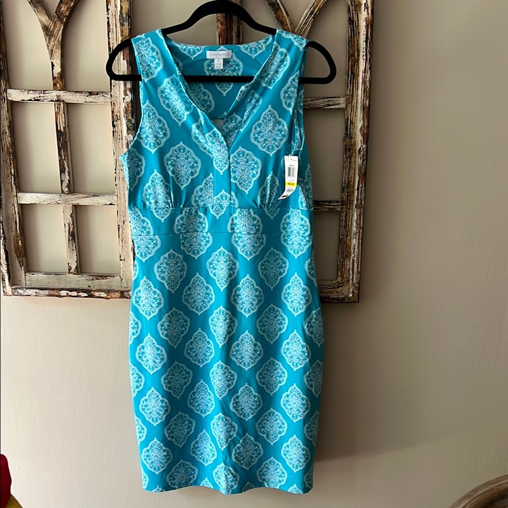 Charter Club Teal Patterned Blouse
